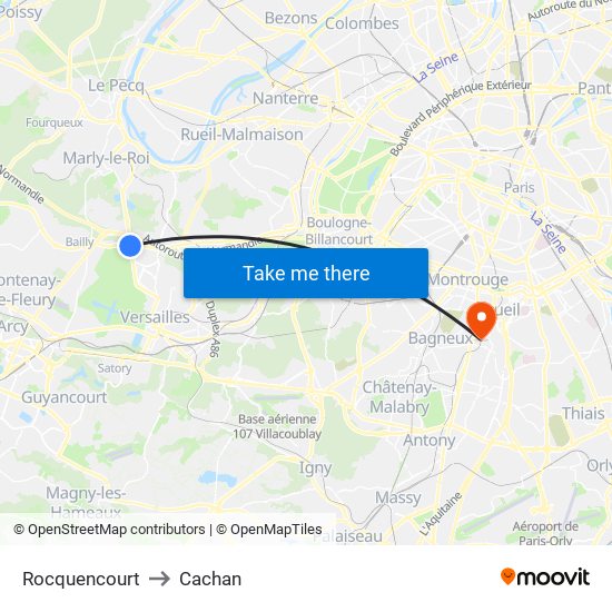Rocquencourt to Cachan map