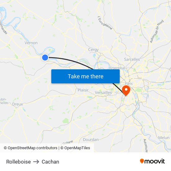 Rolleboise to Cachan map