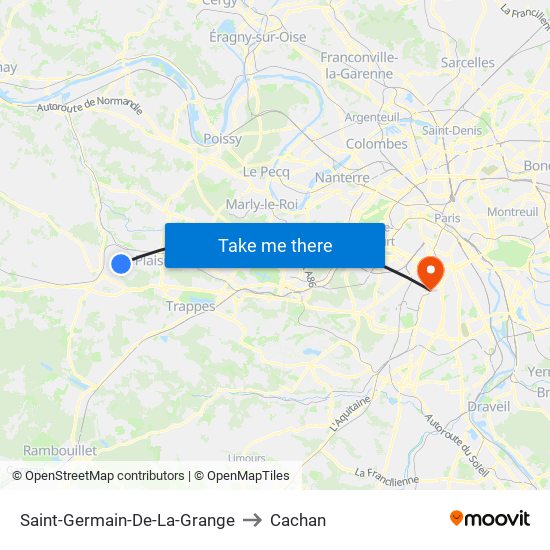Saint-Germain-De-La-Grange to Cachan map