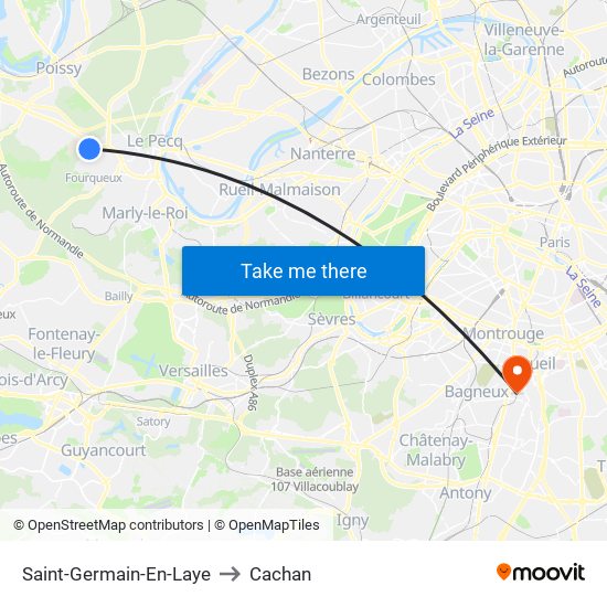 Saint-Germain-En-Laye to Cachan map