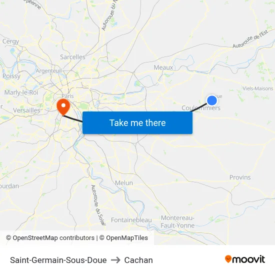 Saint-Germain-Sous-Doue to Cachan map