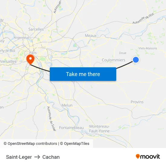 Saint-Leger to Cachan map