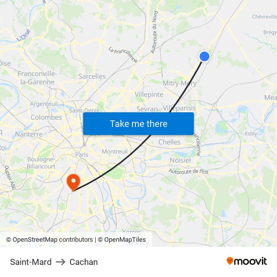 Saint-Mard to Cachan map