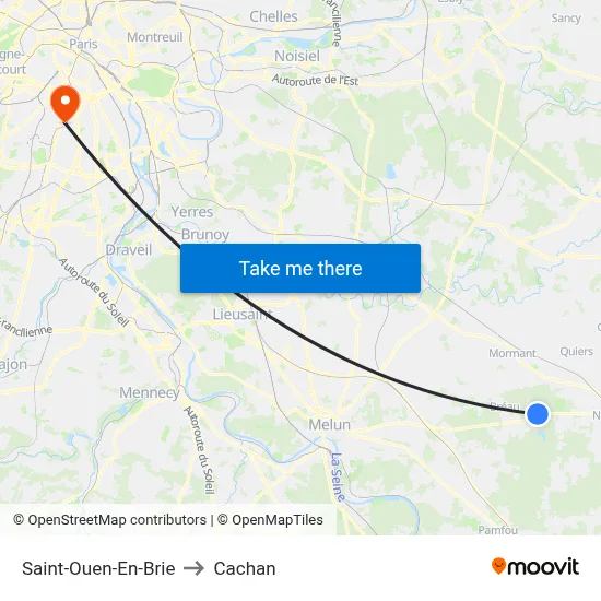 Saint-Ouen-En-Brie to Cachan map