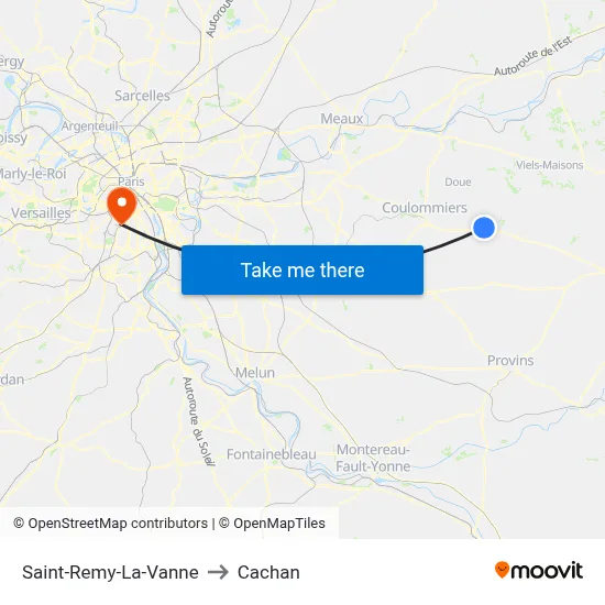 Saint-Remy-La-Vanne to Cachan map