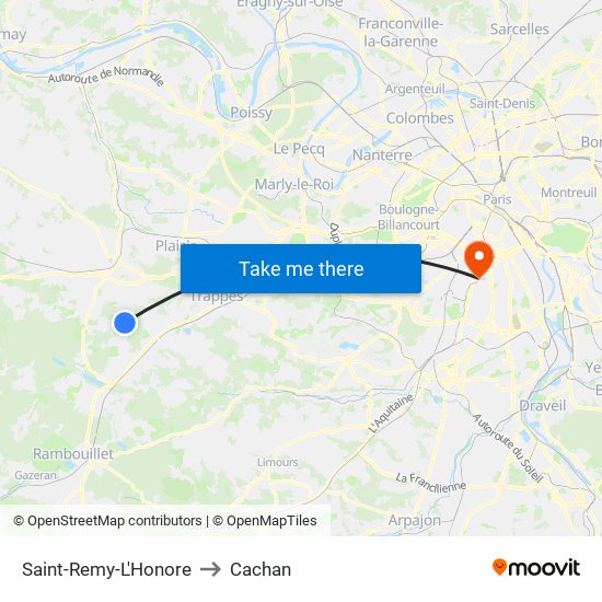 Saint-Remy-L'Honore to Cachan map