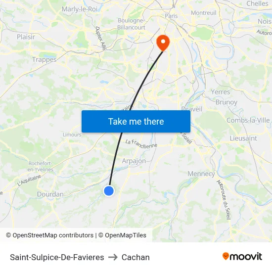 Saint-Sulpice-De-Favieres to Cachan map