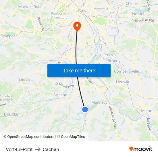 Vert-Le-Petit to Cachan map