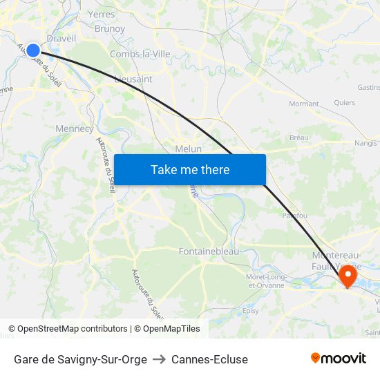 Gare de Savigny-Sur-Orge to Cannes-Ecluse map