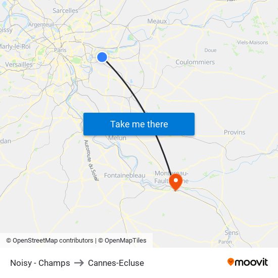 Noisy - Champs to Cannes-Ecluse map