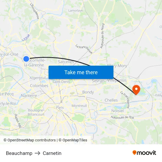 Beauchamp to Carnetin map