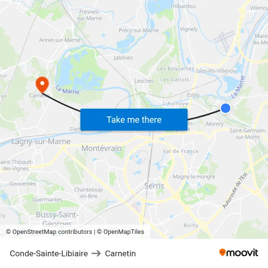 Conde-Sainte-Libiaire to Carnetin map