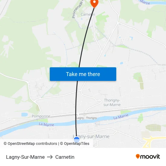 Lagny-Sur-Marne to Carnetin map