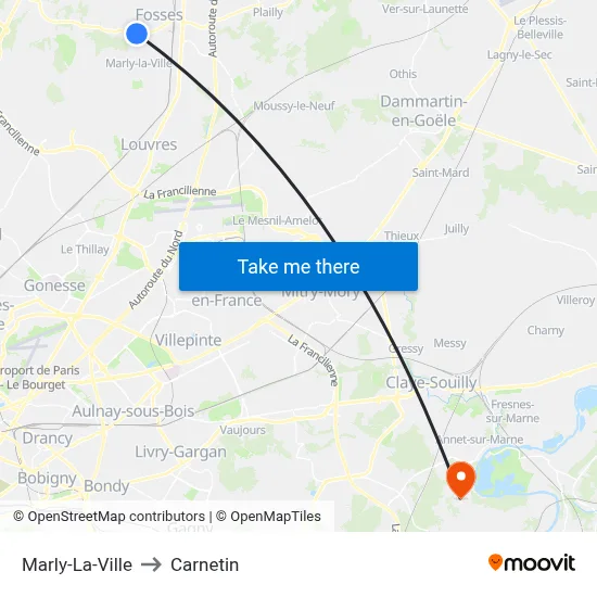 Marly-La-Ville to Carnetin map