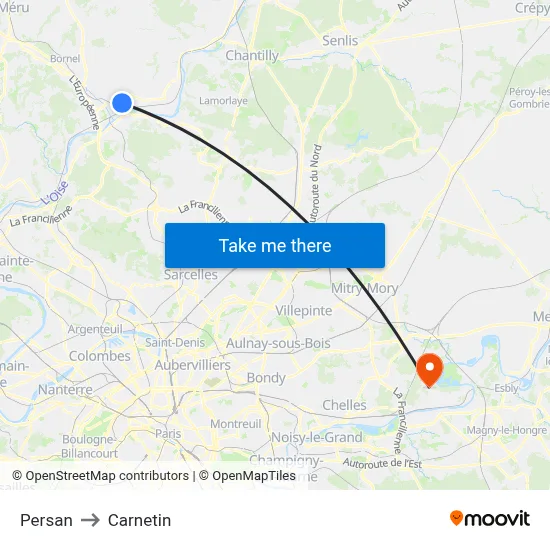 Persan to Carnetin map