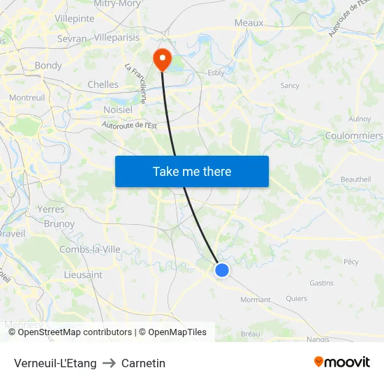 Verneuil-L'Etang to Carnetin map