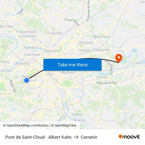 Pont de Saint-Cloud - Albert Kahn to Carnetin map