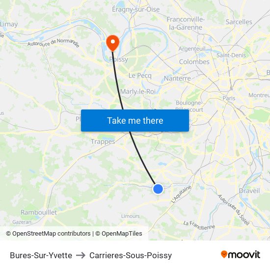 Bures-Sur-Yvette to Carrieres-Sous-Poissy map