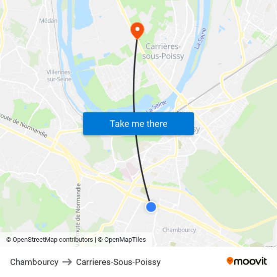 Chambourcy to Carrieres-Sous-Poissy map