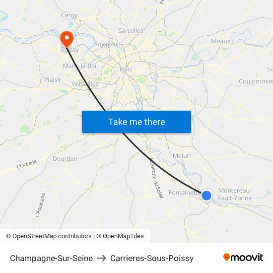 Champagne-Sur-Seine to Carrieres-Sous-Poissy map