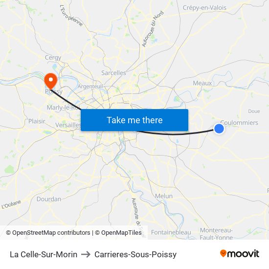 La Celle-Sur-Morin to Carrieres-Sous-Poissy map