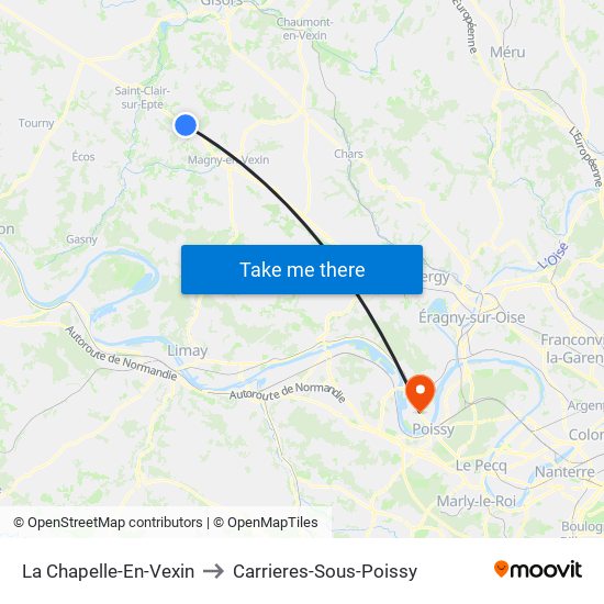 La Chapelle-En-Vexin to Carrieres-Sous-Poissy map