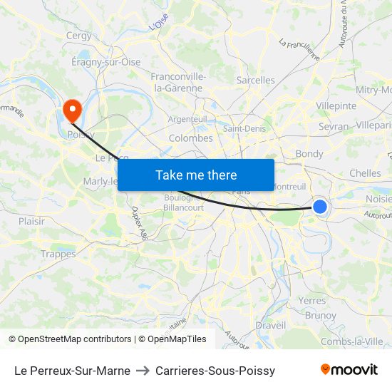 Le Perreux-Sur-Marne to Carrieres-Sous-Poissy map