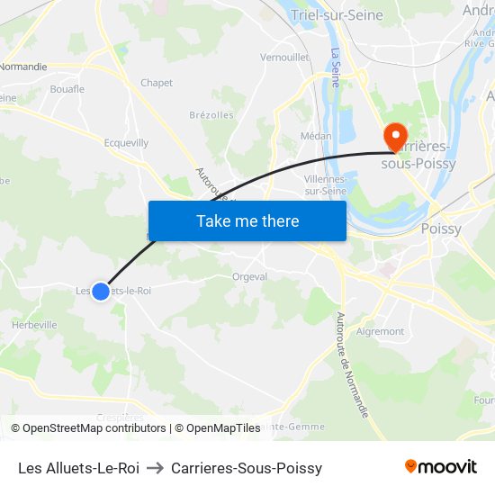 Les Alluets-Le-Roi to Carrieres-Sous-Poissy map