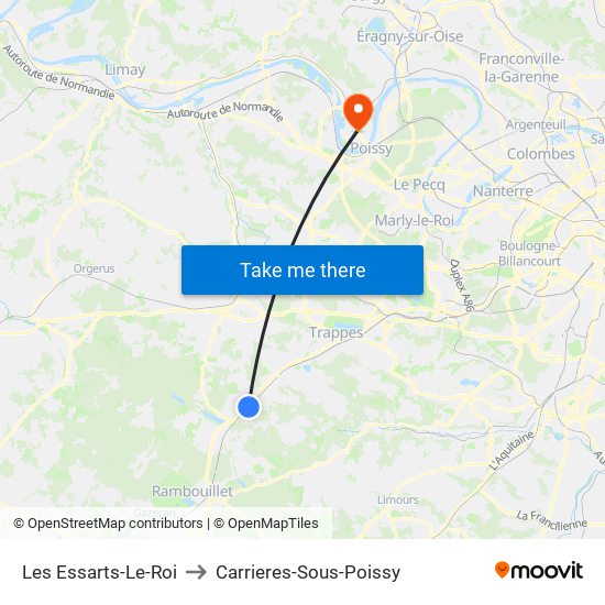 Les Essarts-Le-Roi to Carrieres-Sous-Poissy map