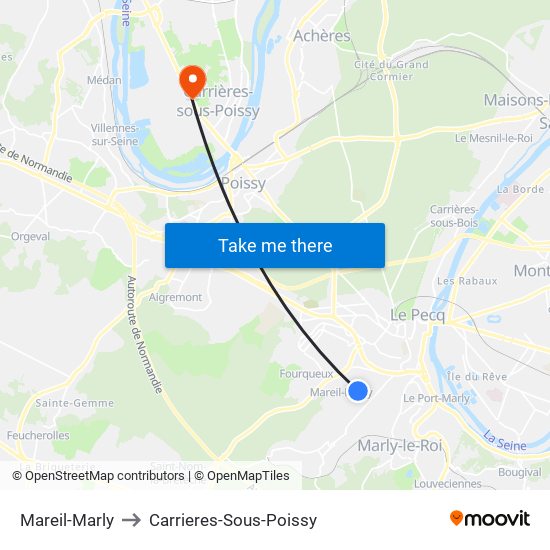 Mareil-Marly to Carrieres-Sous-Poissy map
