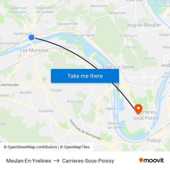 Meulan-En-Yvelines to Carrieres-Sous-Poissy map