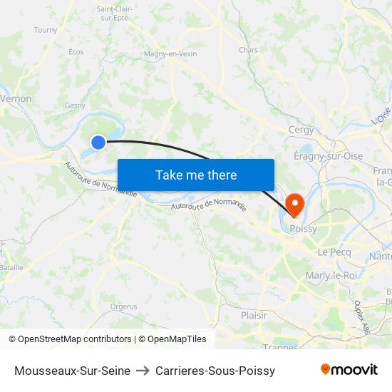 Mousseaux-Sur-Seine to Carrieres-Sous-Poissy map