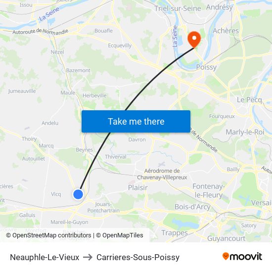 Neauphle-Le-Vieux to Carrieres-Sous-Poissy map