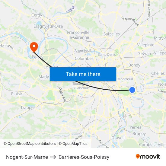 Nogent-Sur-Marne to Carrieres-Sous-Poissy map