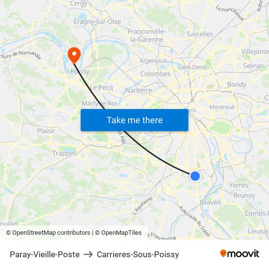 Paray-Vieille-Poste to Carrieres-Sous-Poissy map