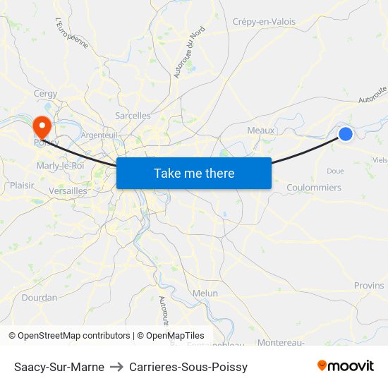 Saacy-Sur-Marne to Carrieres-Sous-Poissy map