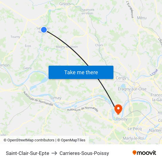 Saint-Clair-Sur-Epte to Carrieres-Sous-Poissy map