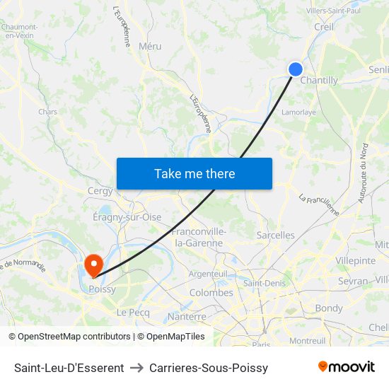 Saint-Leu-D'Esserent to Carrieres-Sous-Poissy map