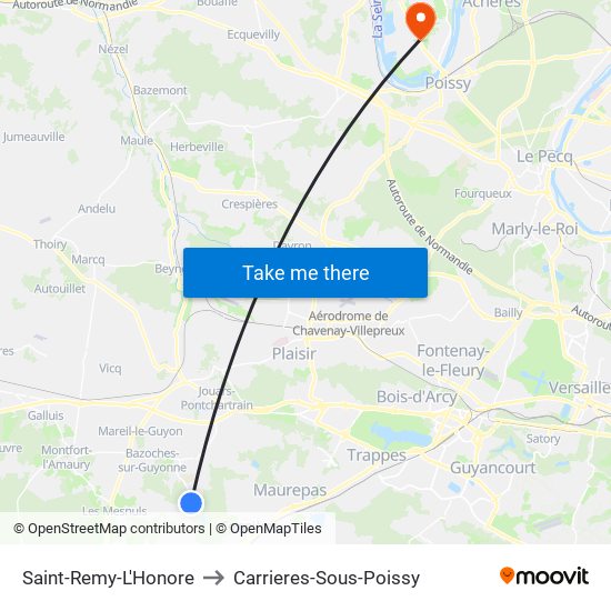 Saint-Remy-L'Honore to Carrieres-Sous-Poissy map