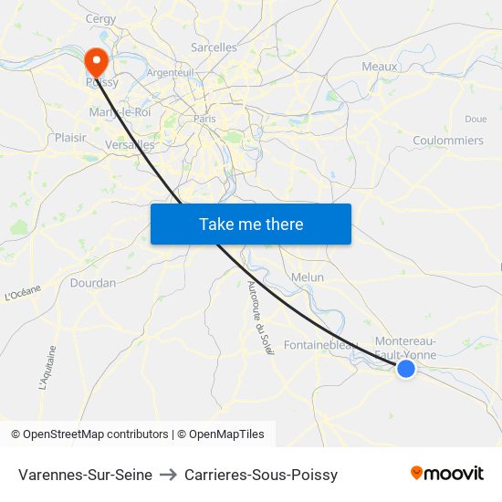 Varennes-Sur-Seine to Carrieres-Sous-Poissy map