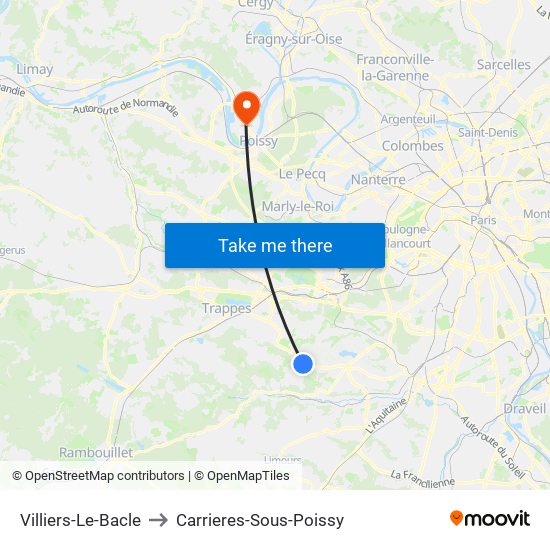 Villiers-Le-Bacle to Carrieres-Sous-Poissy map