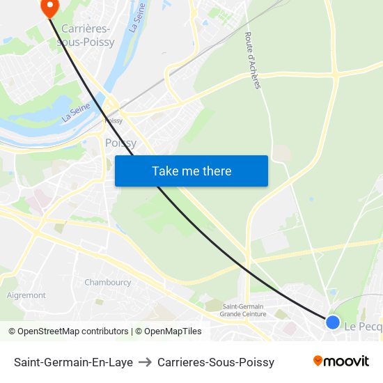 Saint-Germain-En-Laye to Carrieres-Sous-Poissy map
