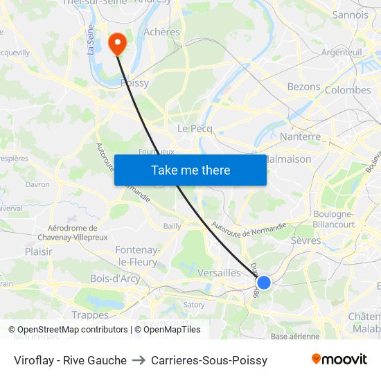 Viroflay - Rive Gauche to Carrieres-Sous-Poissy map