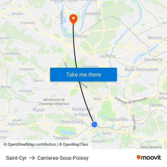 Saint-Cyr to Carrieres-Sous-Poissy map