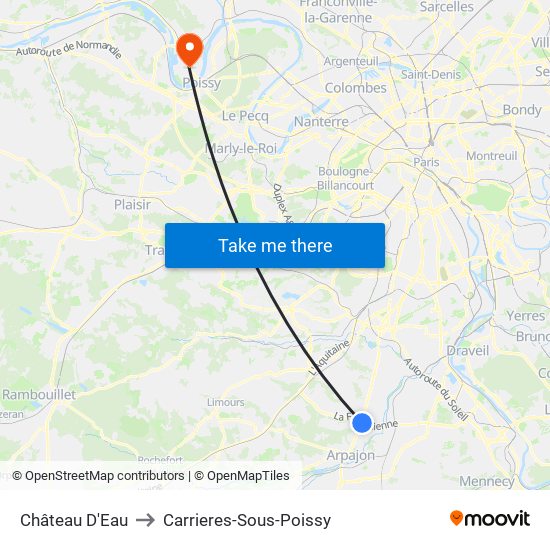 Château D'Eau to Carrieres-Sous-Poissy map