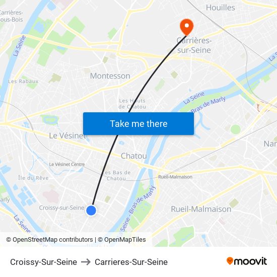 Croissy-Sur-Seine to Carrieres-Sur-Seine map