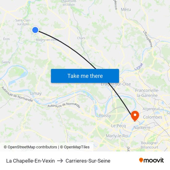 La Chapelle-En-Vexin to Carrieres-Sur-Seine map