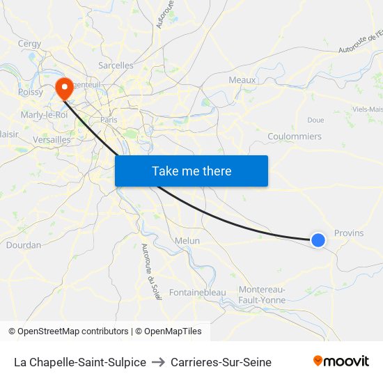 La Chapelle-Saint-Sulpice to Carrieres-Sur-Seine map