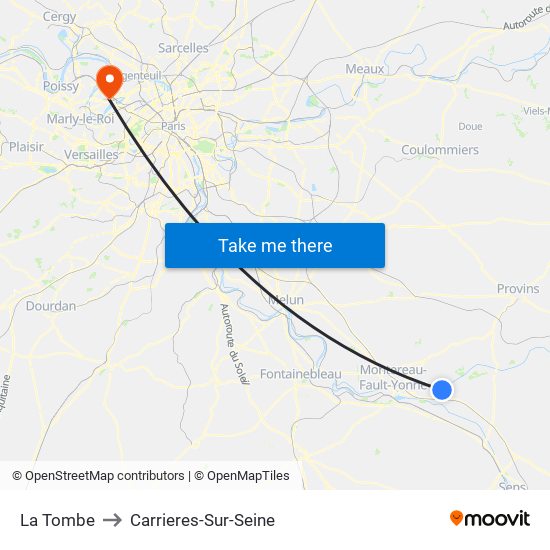 La Tombe to Carrieres-Sur-Seine map