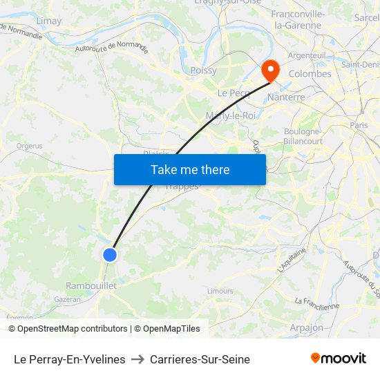 Le Perray-En-Yvelines to Carrieres-Sur-Seine map